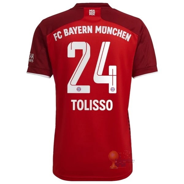 Calcio Maglie NO.24 Tolisso Home Maglia Bayern München 2021 2022 Rosso