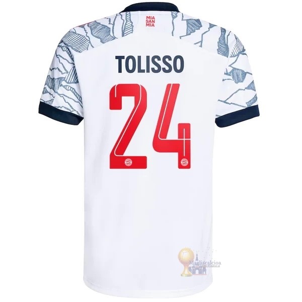 Calcio Maglie NO.24 Tolisso Terza Maglia Bayern München 2021 2022 Bianco