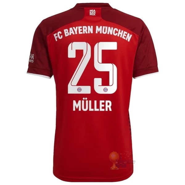 Calcio Maglie NO.25 Muller Home Maglia Bayern München 2021 2022 Rosso