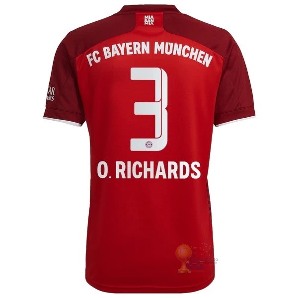 Calcio Maglie NO.3 O. Richards Home Maglia Bayern München 2021 2022 Rosso