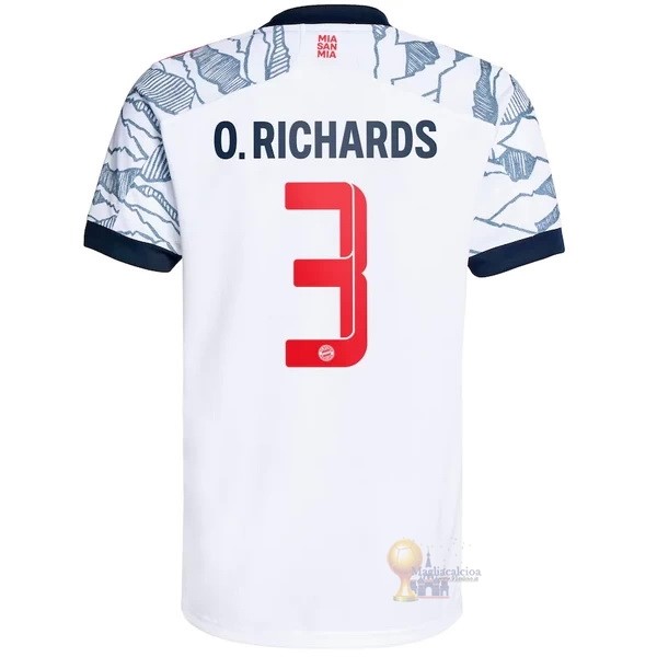 Calcio Maglie NO.3 O. Richards Terza Maglia Bayern München 2021 2022 Bianco