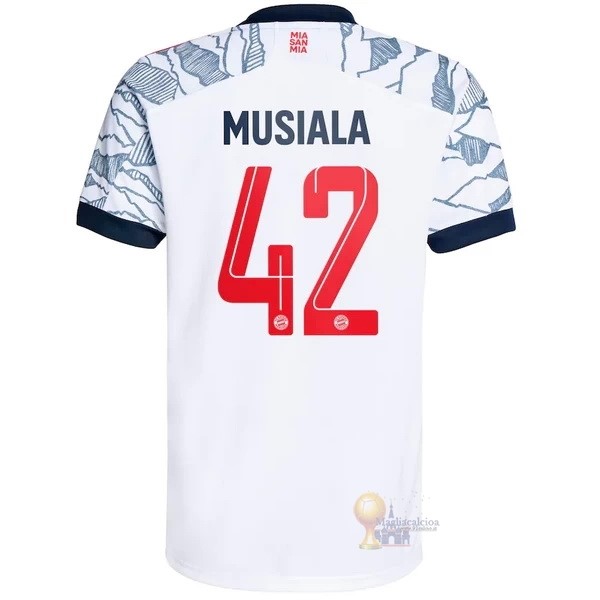 Calcio Maglie NO.42 Musiala Terza Maglia Bayern München 2021 2022 Bianco