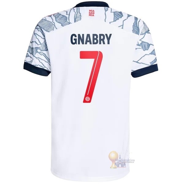 Calcio Maglie NO.7 Gnabry Terza Maglia Bayern München 2021 2022 Bianco
