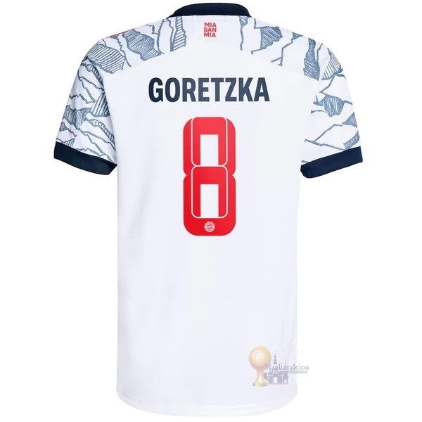 Calcio Maglie NO.8 Goretzka Terza Maglia Bayern München 2021 2022 Bianco