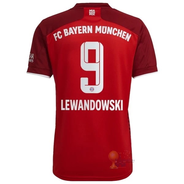 Calcio Maglie NO.9 Lewandowski Home Maglia Bayern München 2021 2022 Rosso