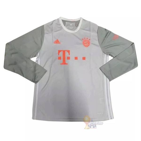 Calcio Maglie Segunda Manga Larga Bayern München 2020 2021 Bianco