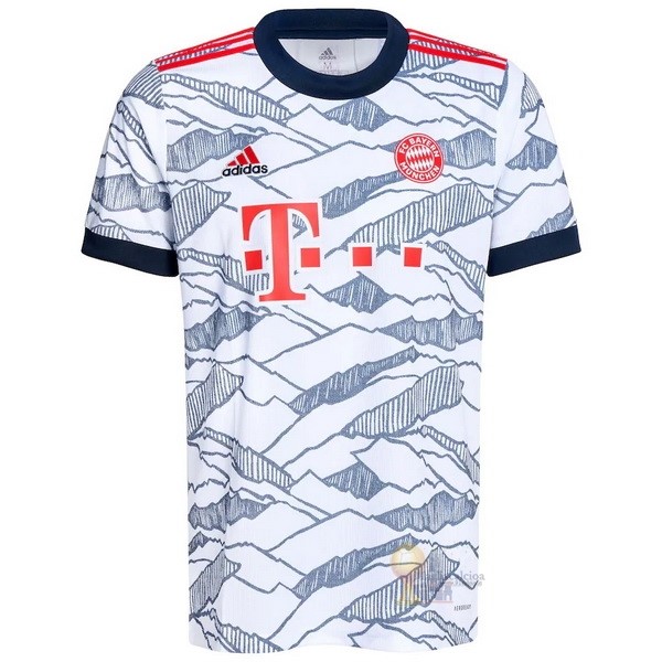 Calcio Maglie Terza Maglia Bayern München 2021 2022 Bianco Grigio