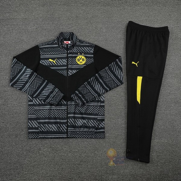 Calcio Maglie Giacca Boroussia Dorotmund 2022 2023 Nero Giallo Grigio