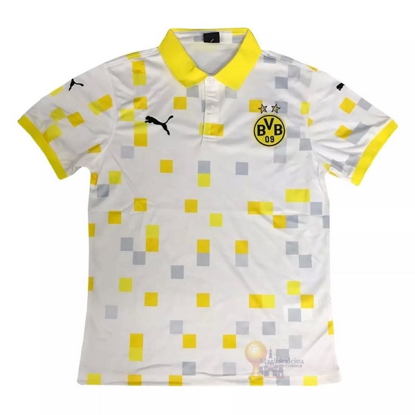 Calcio Maglie Polo Boroussia Dorotmund 2020 2021 Giallo Bianco