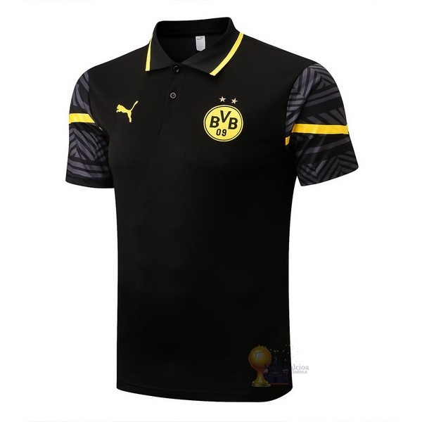 Calcio Maglie Polo Boroussia Dorotmund 2022 2023 Nero I Giallo
