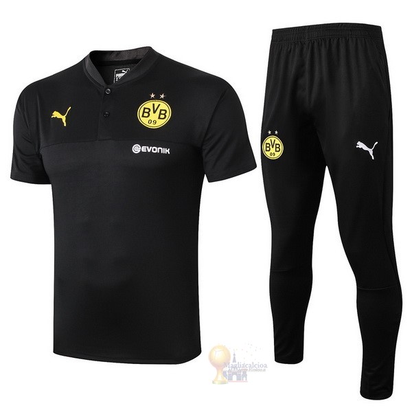 Calcio Maglie Set Completo Polo Boroussia Dorotmund 2019 2020 Nero Giallo