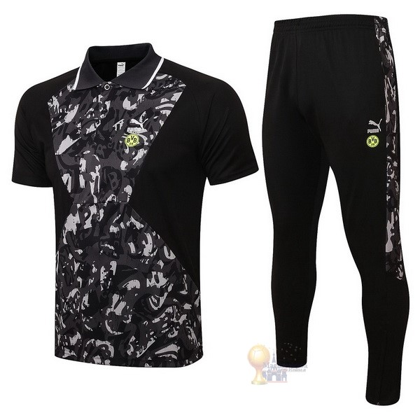 Calcio Maglie Set Completo Polo Boroussia Dorotmund 2021 2022 Nero Grigio