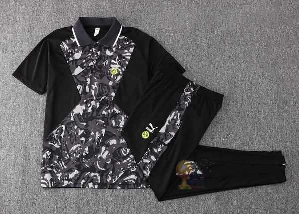 Calcio Maglie Set Completo Polo Boroussia Dorotmund 2021 2022 Nero Grigio
