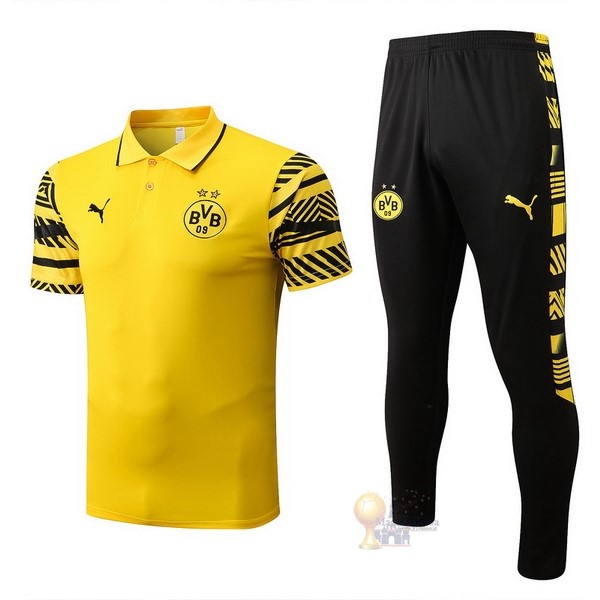Calcio Maglie Set Completo Polo Boroussia Dorotmund 2022 2023 Giallo Nero