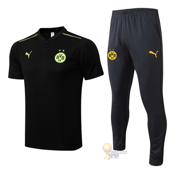 Calcio Maglie Set Completo Polo Boroussia Dorotmund 2022 2023 Nero Giallo