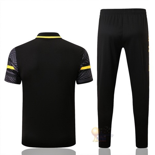 Calcio Maglie Set Completo Polo Boroussia Dorotmund 2022 2023 Nero I Giallo