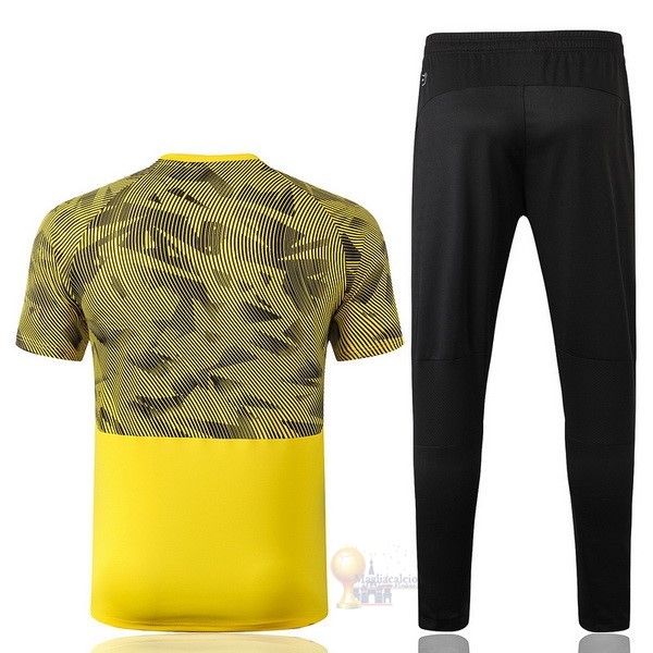 Calcio Maglie Formazione Set Completo Boroussia Dorotmund 2019 2020 Nero Giallo Purpureo