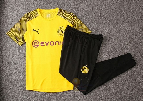 Calcio Maglie Formazione Set Completo Boroussia Dorotmund 2019 2020 Nero Giallo Purpureo