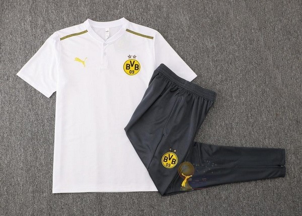 Calcio Maglie Formazione Set Completo Boroussia Dorotmund 2021 2022 Bianco Grigio