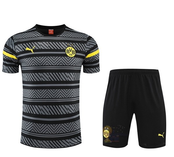 Calcio Maglie Formazione Set Completo Boroussia Dorotmund 2022 2023 Grigio I Giallo