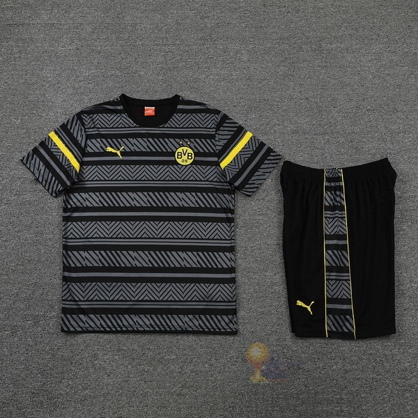 Calcio Maglie Formazione Set Completo Boroussia Dorotmund 2022 2023 Grigio I Giallo