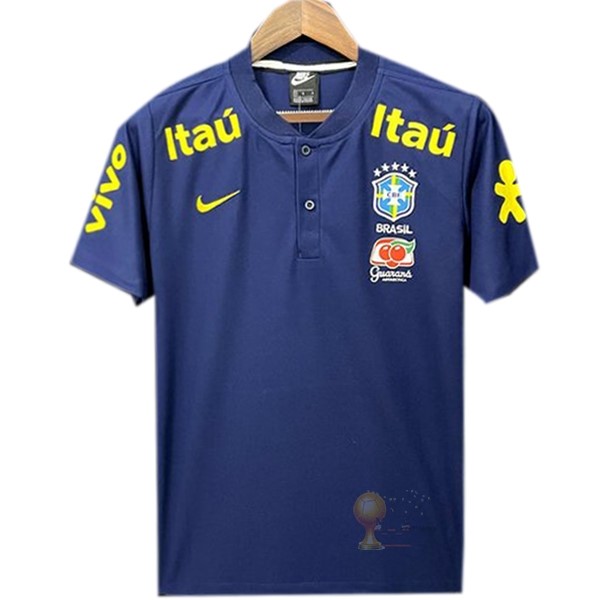 Calcio Maglie Polo Brasile 2022 Blu Navy