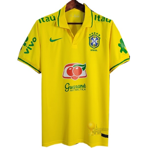 Calcio Maglie Polo Brasile 2022 Giallo Verde