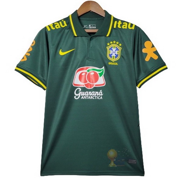 Calcio Maglie Polo Brasile 2022 Verde Navy