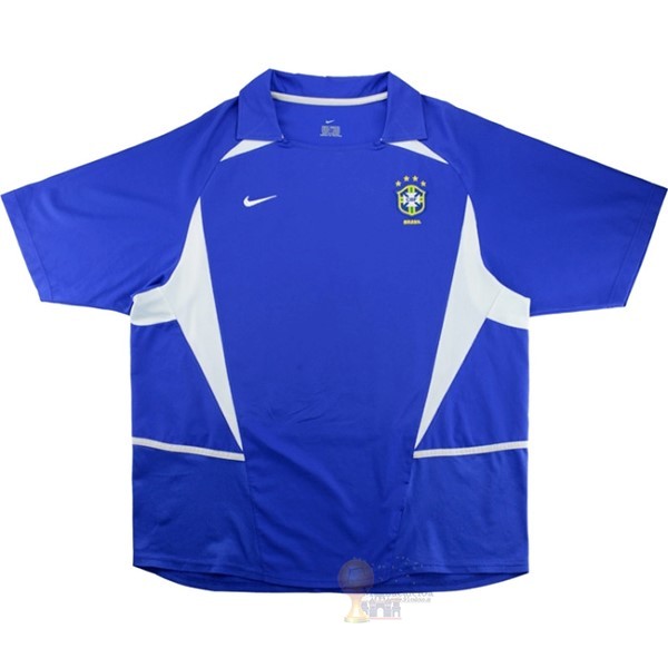 Calcio Maglie Away Maglia Brasile Retro 2002 Blu