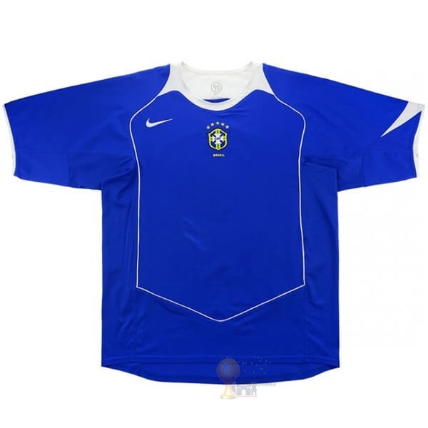 Calcio Maglie Away Maglia Brasile Retro 2004 Blu