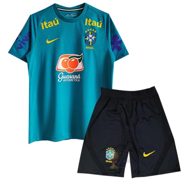 Calcio Maglie Formazione Set Completo Brasile 2022 Verde Nero