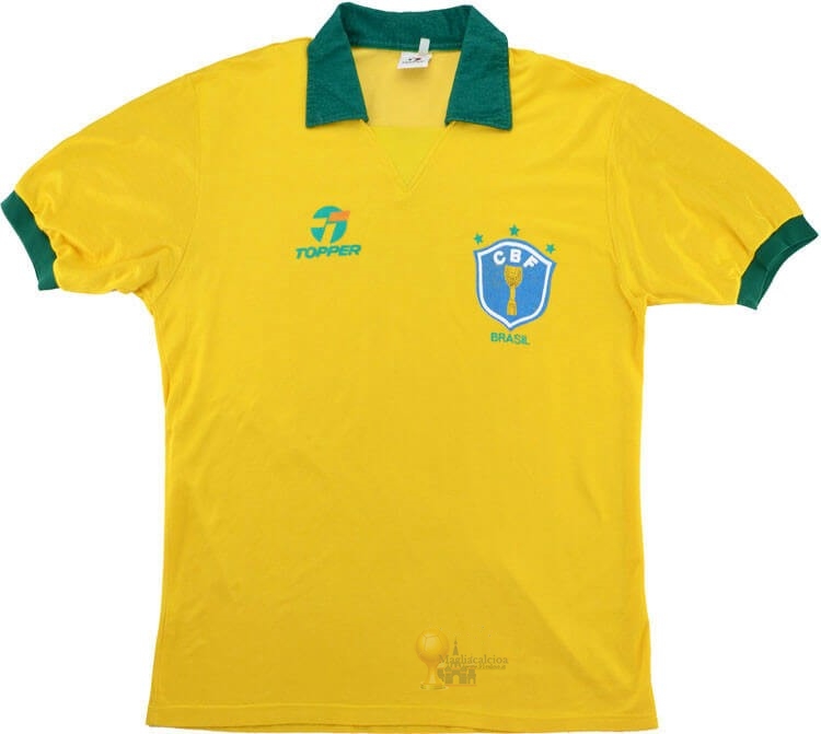 Calcio Maglie Home Maglia Brasile Retro 1988 Giallo