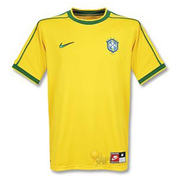 Calcio Maglie Home Maglia Brasile Retro 1998 Giallo