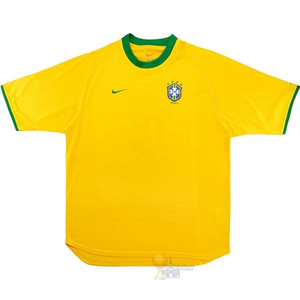 Calcio Maglie Home Maglia Brasile Retro 2000 Giallo