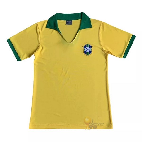 Calcio Maglie Home Maglia Brasile Stile rétro 1957 Giallo