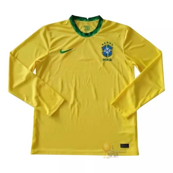 Calcio Maglie Home Maglia Manica lunga Brasile 2021 Giallo