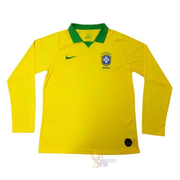Calcio Maglie Home Manica lunga Brasile 2019 Giallo