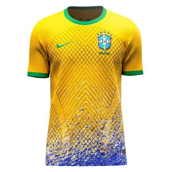 Calcio Maglie Thailandia Concetto Home Maglia Brasile 2022 Giallo