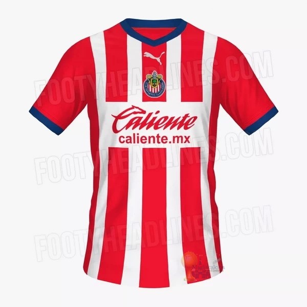 Calcio Maglie Thailandia Home Maglia CD Guadalajara 2022 2023 Rosso Bianco