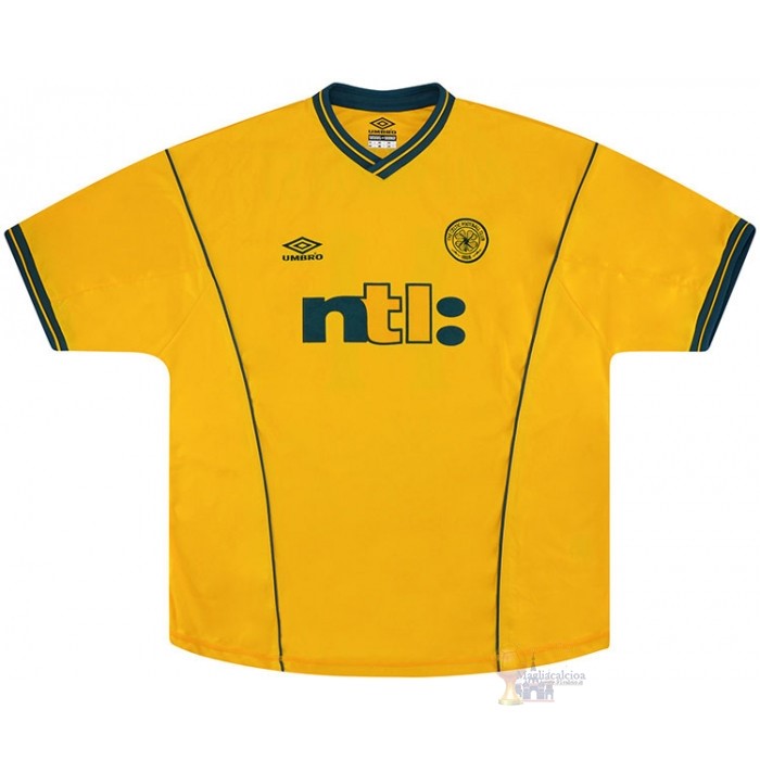 Calcio Maglie Segunda Camiseta Celtic Retro 2001 2003 Giallo
