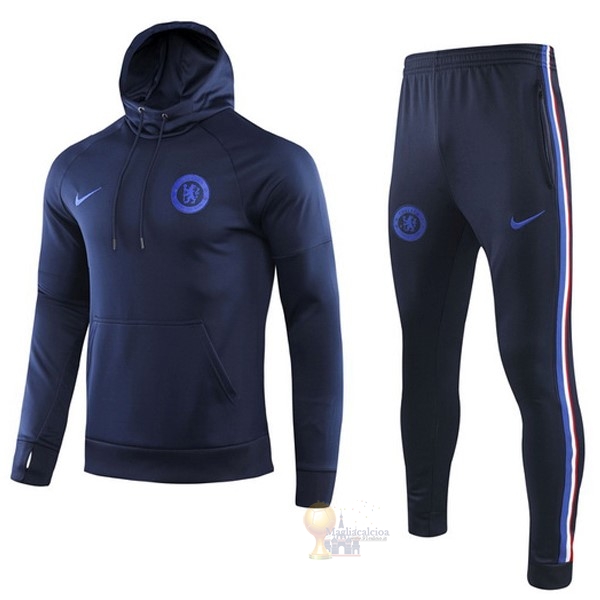 Calcio Maglie Tuta Presentazione Chelsea 2019 2020 Blu Navy Bianco