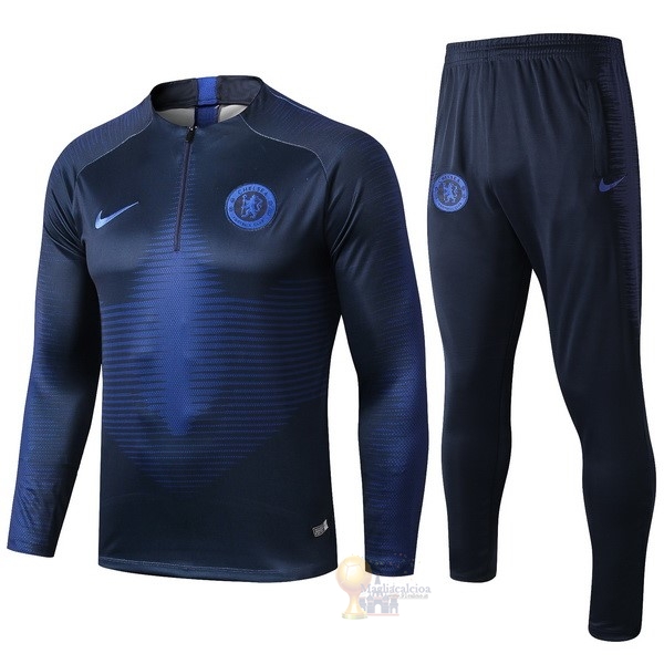 Calcio Maglie Tuta Presentazione Chelsea 2019 2020 Blu Navy Nero