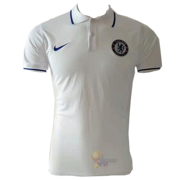 Calcio Maglie Polo Chelsea 2019 2020 Bianco