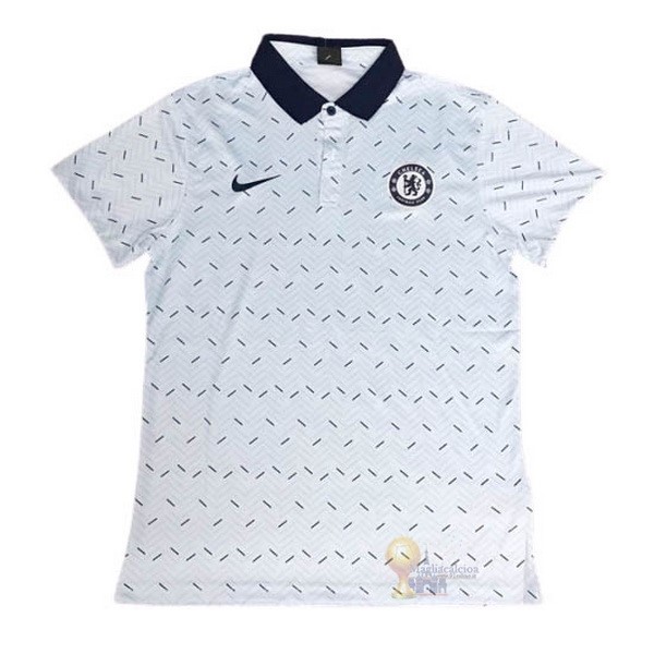 Calcio Maglie Polo Chelsea 2020 2021 Bianco
