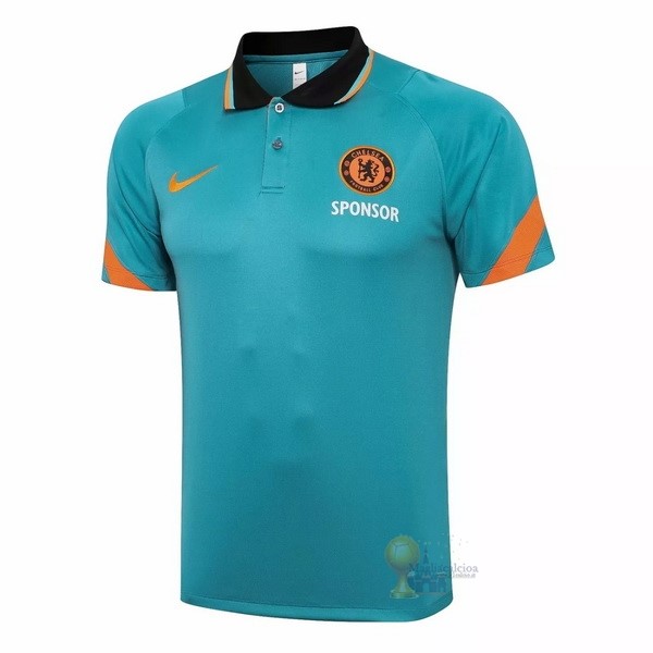 Calcio Maglie Polo Chelsea 2021 2022 Verde Arancione