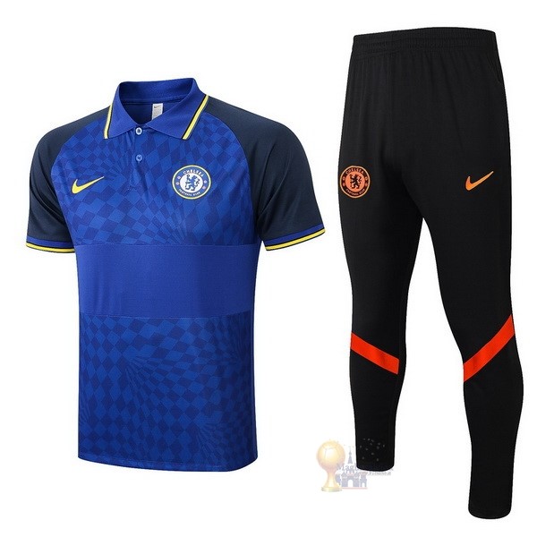 Calcio Maglie Set Completo Polo Chelsea 2022 2023 Blu Nero