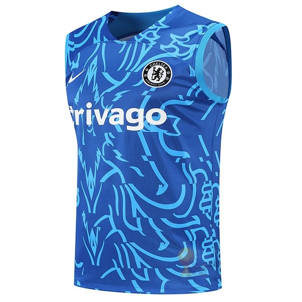 Calcio Maglie Formazione Senza Maniche Chelsea 2022 2023 Blu