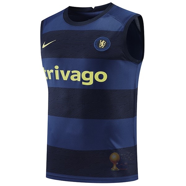 Calcio Maglie Formazione Senza Maniche Chelsea 2022 2023 Blu Navy