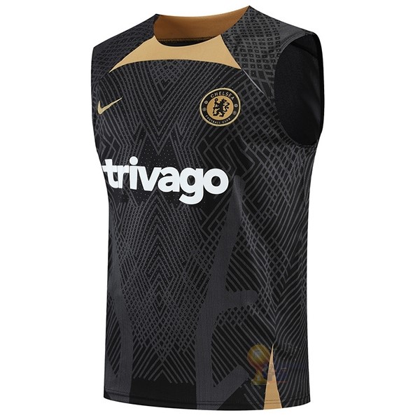 Calcio Maglie Formazione Senza Maniche Chelsea 2022 2023 Nero Giallo