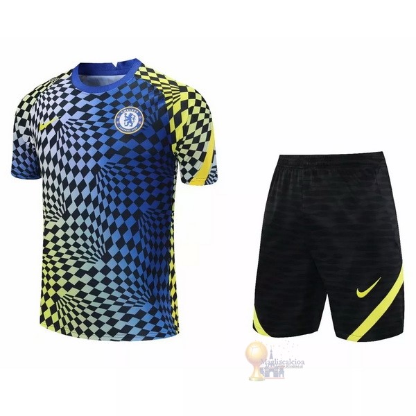 Calcio Maglie Formazione Set Completo Chelsea 2021 2022 Blu Nero